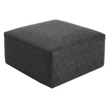 Square PU Leather Ottoman,Black N757P180768B