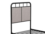 ZUN Twin Size Linen Upholstered Platform Metal Bed Frame with fabric Headboard and Footboard W21428125