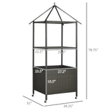 Portability Poolside Towel Holder Rack with Covered -Beige 59728730
