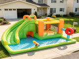 7-in-1 Kids Inflatable Water Slide Bounce House Multi-Function Castle with Slide, Boxing Post, 64578149