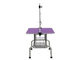 36" Folding Dog Pet Grooming Table Stainless Steel Frame Rubber Mat on Board with Adjustable Arm and 25183616