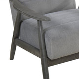 ZUN Casual Transitional Accent Chair 1pc Gray Velvet Upholstery Solid Wood Frame Living Room Furniture B011P264608