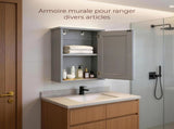 Gray P2 MDF painted finish, 34.6*20*50cm, single door with one shelf, bathroom vanity 66510288