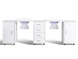 Double Manicure Table with Electric Dust Collector, Movable Table Station with Wrist Rest for 89103813