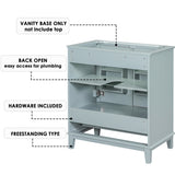 30" Bathroom Vanity without Sink, Base Only, Multi-functional Bathroom Cabinet with Doors and WF306250AAC