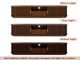 Vintage Rustic TV Stand with Sliding Wood Slatted Doors for TVs up to 75", Farmhouse Fluted TV N721P427206P