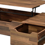 ZUN Walnut 1-Drawer Coffee Table with Lift Top B062P209120