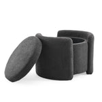 ZUN Cozy Boucle Storage Ottoman: Stylish Comfort with Hidden Storage, Grey N769P199879G