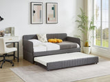 Daybed, sofa bed metal framed with trundle twin size, Grey, 78.4''L x 41''W x 29.8''H. W1162P214581