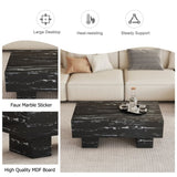 Modern Simple Black Marble Texture MDF Coffee Table - 43.3"x21.6"x17.2" Practical Model.Making it an W1151P271522