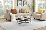 ZUN 32.48'' Round Coffee Table With Sintered Stone Top&Sturdy Metal Frame, Modern Coffee Table for W1071P144307