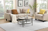 ZUN 32.48'' Round Coffee Table With Sintered Stone Top&Sturdy Metal Frame, Modern Coffee Table for W1071P144307