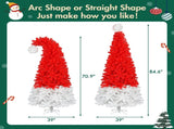 6FT Artificial Christmas Tree with LED Light, Santa's Hat Shape Artificial Whimsical Xmas Tree with PX283442AAF
