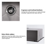 ZUN Workstation 33-inch Drop-In Kitchen Sink R10 Radius Stainless Steel Kitchen Sink Single Bowl with JYSB322MB