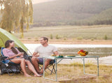4ft Camping Folding Table, Aluminum Portable Picnic Table with Adjustable Height, 3 Fold Lightweight 45779058