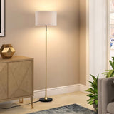 ZUN Floor Lamp Living Room with Beige Lampshade, Standing Lamp Tall Industrial Floor Lamp Reading W1592P188560