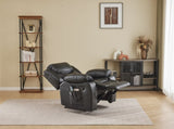 BLACK COLOR AIR LEATHER RECLINER CHAIR WITH VIBRATION AND HEATING B2766P488712