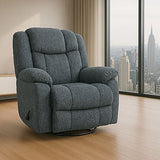 Man Wah Calgary Manual Upholstered Swivel Recliner, Slate B2707P311409