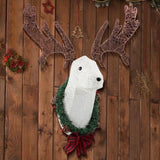 Lighted Christmas Wall Decor Reindeer Head, 39" Pre-lit 3D Rudolph Hanging Wreath for Front Door 30409245