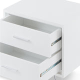 White 2-Drawer Accent Table with Hairpin Legs B062P181399