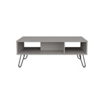 ZUN Coffee Table 15.7" H, with 4 Legs and 2 Shelves, White B097P250888