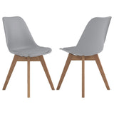 Grey and Natural Oak Padded Side Chairs B062P145597