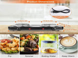 Double Burner Electric Hot Plate, 2000W Fast Heating with 5 Temperature Levels, Portable Stainless 85618233