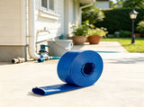 2" x 105' PVC Lay Flat Discharge Hose, Weather & Burst Resistant, Blue, for Pool & Water Transfer 17250838