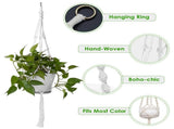 4PCS Macrame Plant Hanger Indoor Outdoor Hanging Planter Basket Natural Cotton Rope Plant Holder 01444003