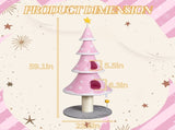 59in Large Tall Christmas Tree Cat Tower 2 Cat Condos & Scratching Post, Soft Fleece Cat Tree 91734077