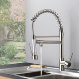 Kitchen Faucet with Pull Down Sprayer Brushed Nickel Stainless Steel Single Handle Kitchen Sink W1932P156130