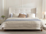 Peyton Upholstered King Bed / 54" High Headboard / Traditional Hand Buttoned Tufting / Nailhead Trim B083P152027