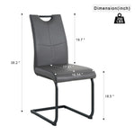 ZUN Modern Charcoal PU dining chair living room chair upholstered chair, black metal chair leg design, W210P199090