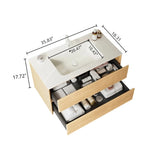 BRON 36" Bathroom Vanity Sink, Modern Wall-Mounted Floating Plywood Bathroom Storage Cabinet W2615P264556