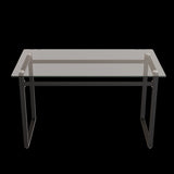 51" Modern Minimalist Rectangular Glass Dining Table for 4-6 with 0.31" Tempered Glass Tabletop and W2189138541