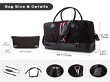Canvas Weekender Bag, Overnight Travel Carry On Duffel with Shoe Pouch and Toiletry Bag-Black 50309528