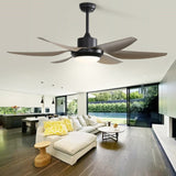 ZUN 54 Inch Indoor Ceiling Fan With Dimmable Led Light ABS Blades Remote Control Reversible DC Motor For W934P246817