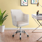 ZUN Champagne and Chrome Swivel Office Chair B062P182758