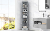 Multi-Functional Corner Cabinet Tall Bathroom Storage Cabinet with Two Doors and Adjustable Shelves, WF530911AAE