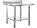 Stainless Steel Work Table, Durable Stainless Steel Prep Table with Adjustable Undershelf & Feet, 24 55003296