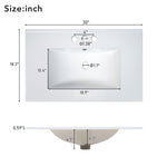 ZUN 30inch Transitional Style Bathroom Vanity Cabinet Combo with Ceramic Sink 27753164