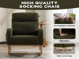 Modern Accent Rocking Chair Rocking Chair with Solid Wood Legs, Upholstered Nursery Glider Rocker, 86624007