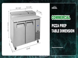 Orikool 67 IN Commercial Pizza Prep Table with a Built-in Refrigerator 20.3 Cu.Ft, Butcher Block W2095126126