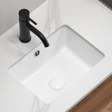 Rectangular Undermount Bathroom Sink Vessel Sink,Undermount Bathroom Sink Rectangle, White Ceramic W3402P326494