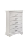 ZUN Modern 5 Drawers Chest made with Wood in White 733569342808