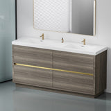 72" Freestanding Bathroom Vanity with Sink, Bathroom Storage Vanity Cabinet with Stone Resin W1573P211194