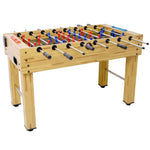 ZUN 54-Inch Hurricane Foosball Table for Family Game Rooms with Light Cherry Finish, Analog Scoring and 20056941