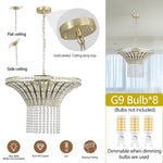 ZUN (Same as W1340120181/L5021) 8-Light 23.6" Wide Crystal Waterfall Chandelier (Bulb Not Included) W1340P189414