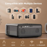 Projector with WiFi and Bluetooth, Upgraded 5G Portable Projectors 4K Supported Native 1080P, 35589178