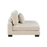 1pc Modern Living Room Furniture Modular Armless Chair Plush Beige Corduroy Fabric Upholstery B011P220636